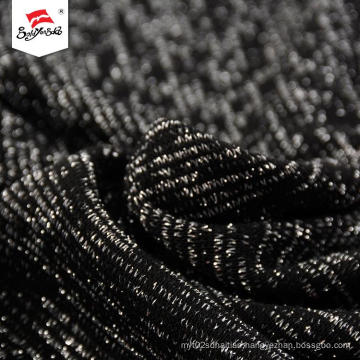 Luxury Silver Wholesale Thick Black Polyester Knit Fabric